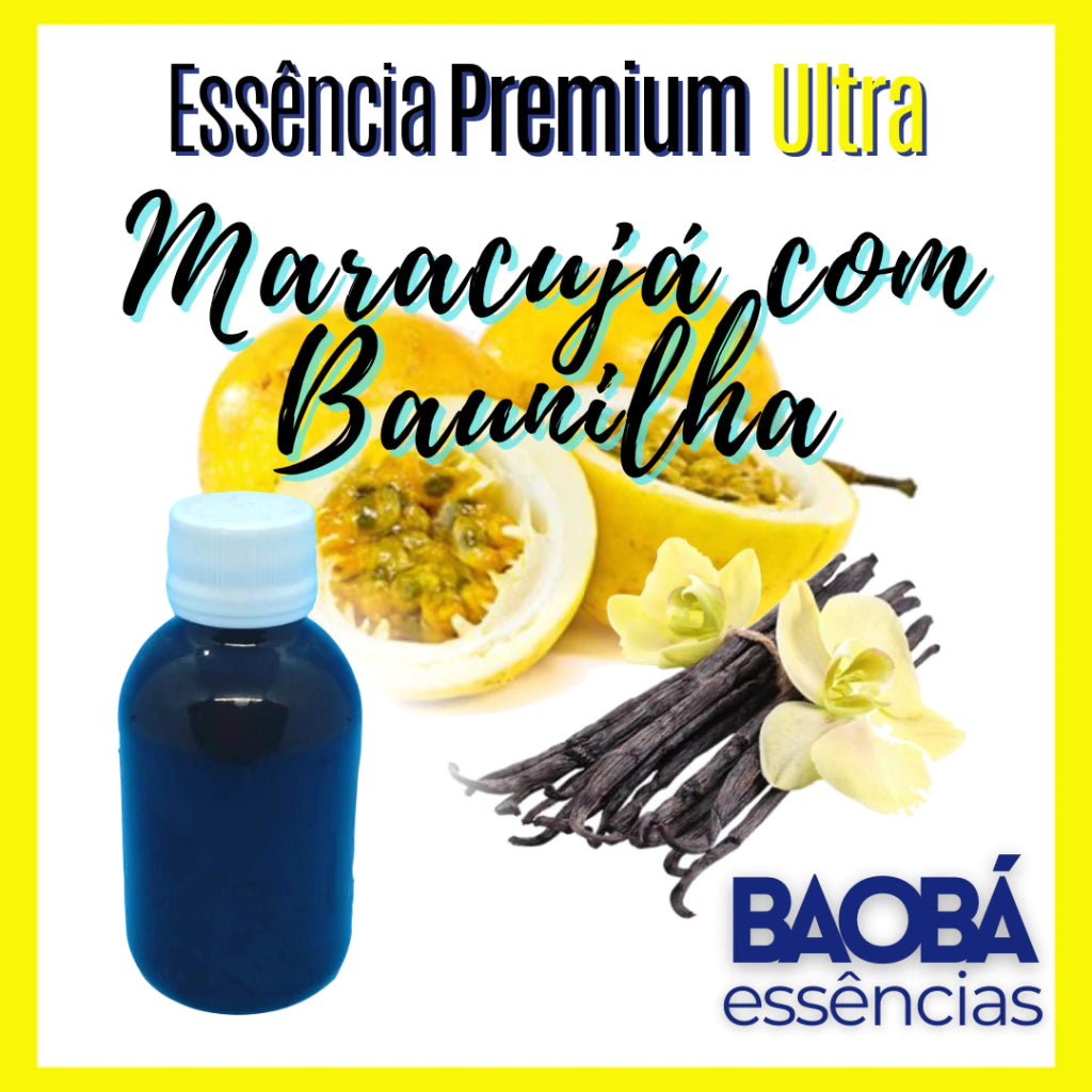 Essência Premium ULTRA Maracujá com Baunilha - LIPOSSOLÚVEL - MIP